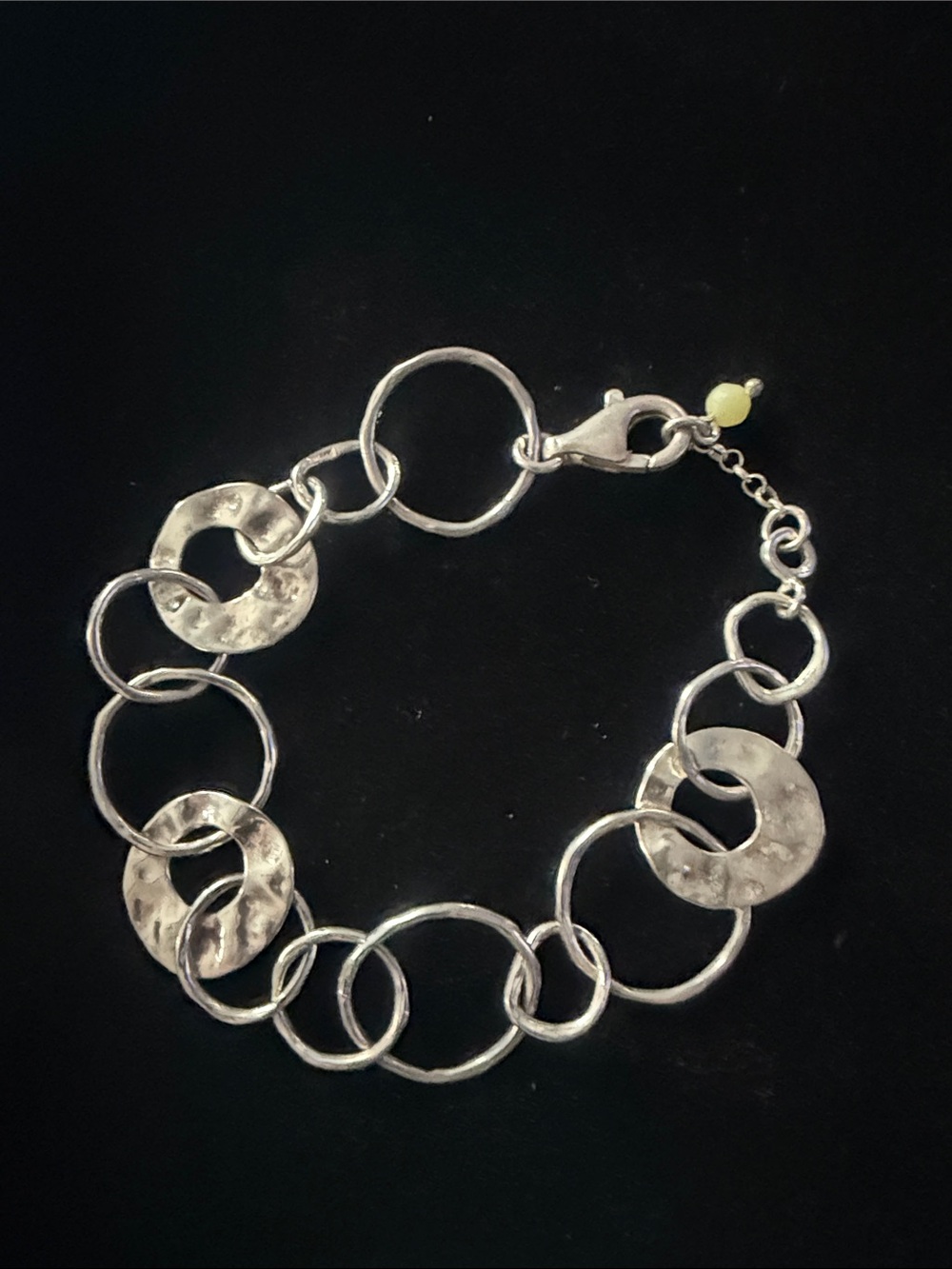 Silpada Silver Hammered and Smooth Circle Link Bracelet